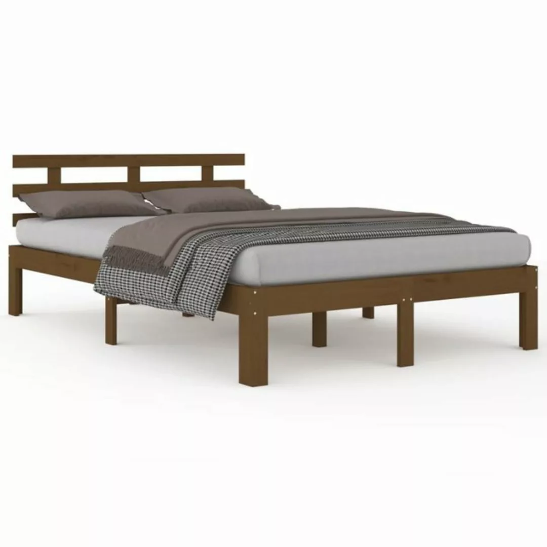 vidaXL Bett Massivholzbett Honigbraun 200x200 cm günstig online kaufen