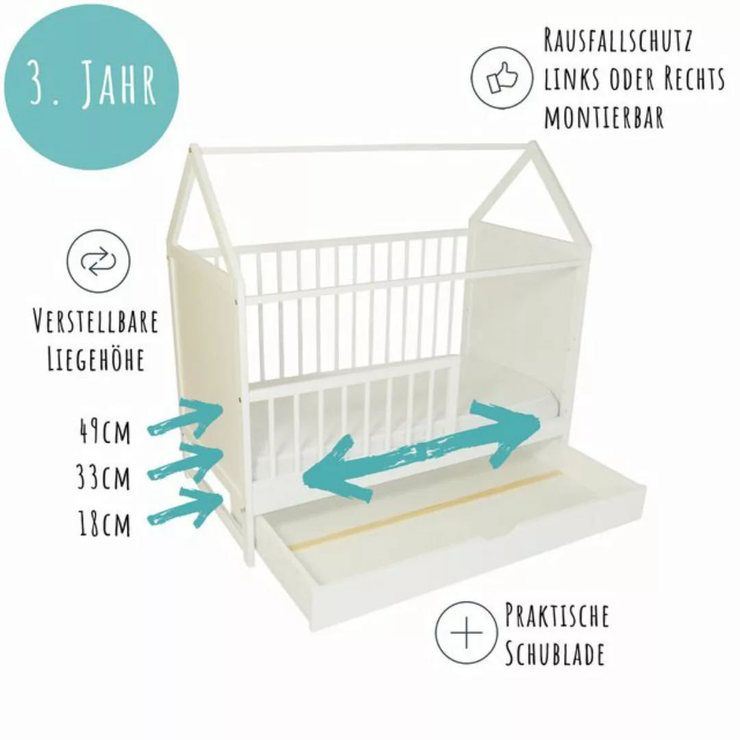 Kids Collective Babybett Beistellbett Kinderbett und Hausbett in einem mit günstig online kaufen