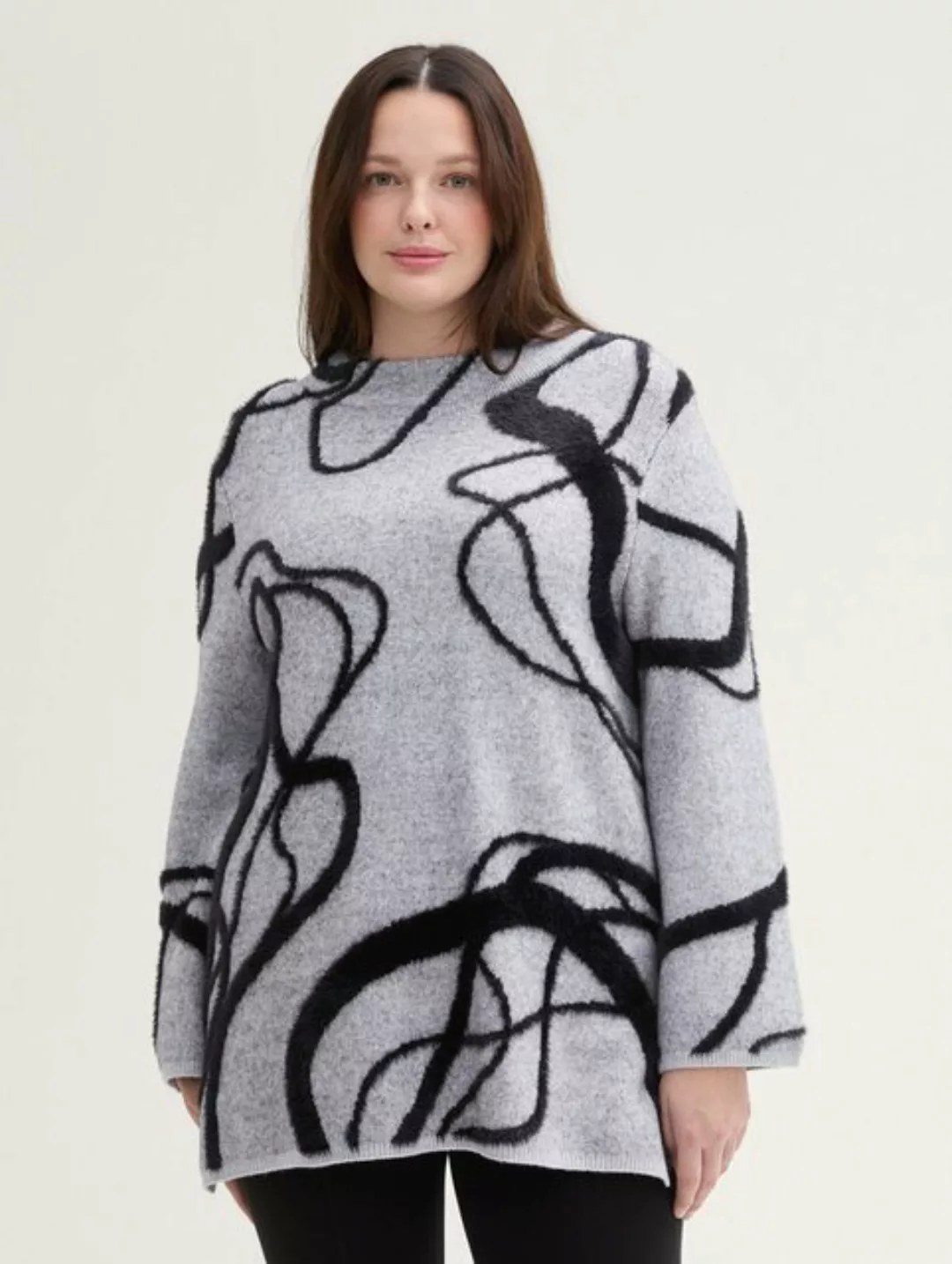 TOM TAILOR PLUS Strickpullover Plus Size - Gemusterter Strickpullover günstig online kaufen