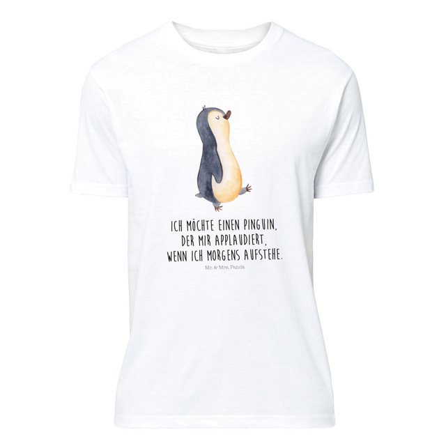 Mr. & Mrs. Panda T-Shirt Pinguin marschierend - Weiß - Geschenk, Shirt, zuf günstig online kaufen