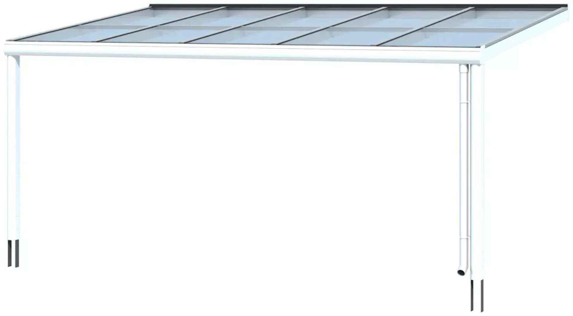 Skan Holz Terrassenüberdachung Modena 541 x 357 cm Aluminium Weiß günstig online kaufen