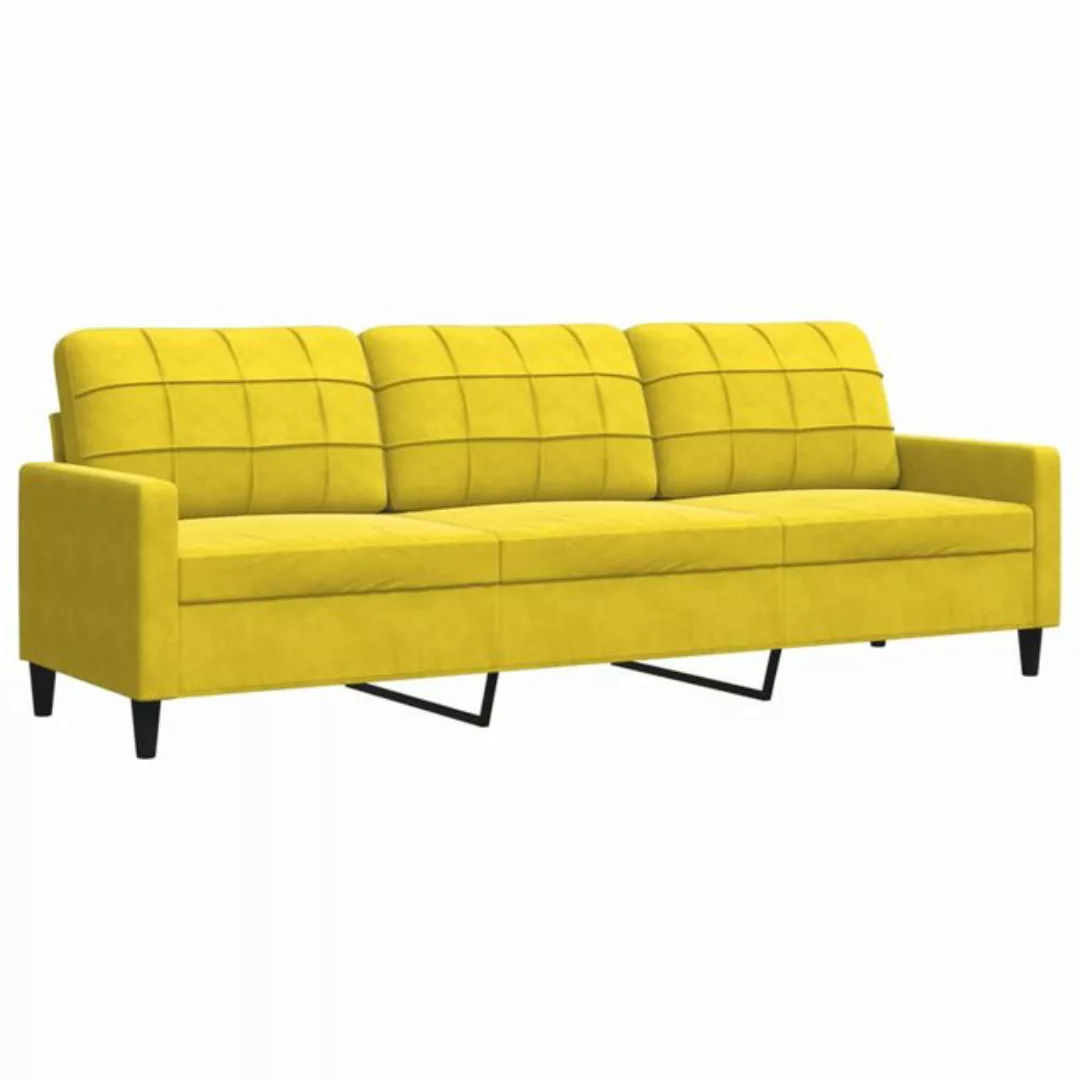 vidaXL Sofa Sofa/ 2-Sitzer/ 3-Sitzer Samt, 210 cm, Gelb günstig online kaufen