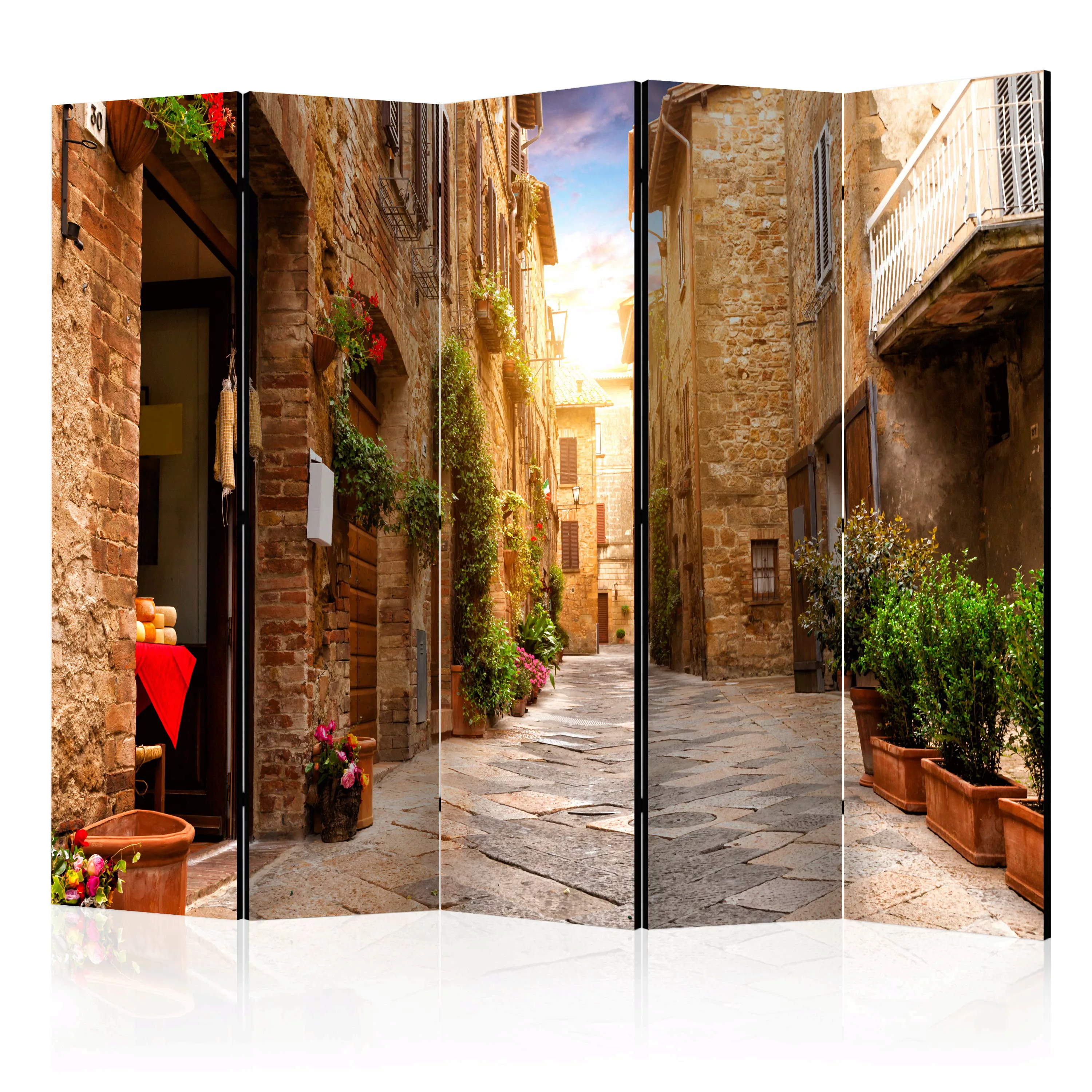 5-teiliges Paravent - Colourful Street In Tuscany Ii [room Dividers] günstig online kaufen