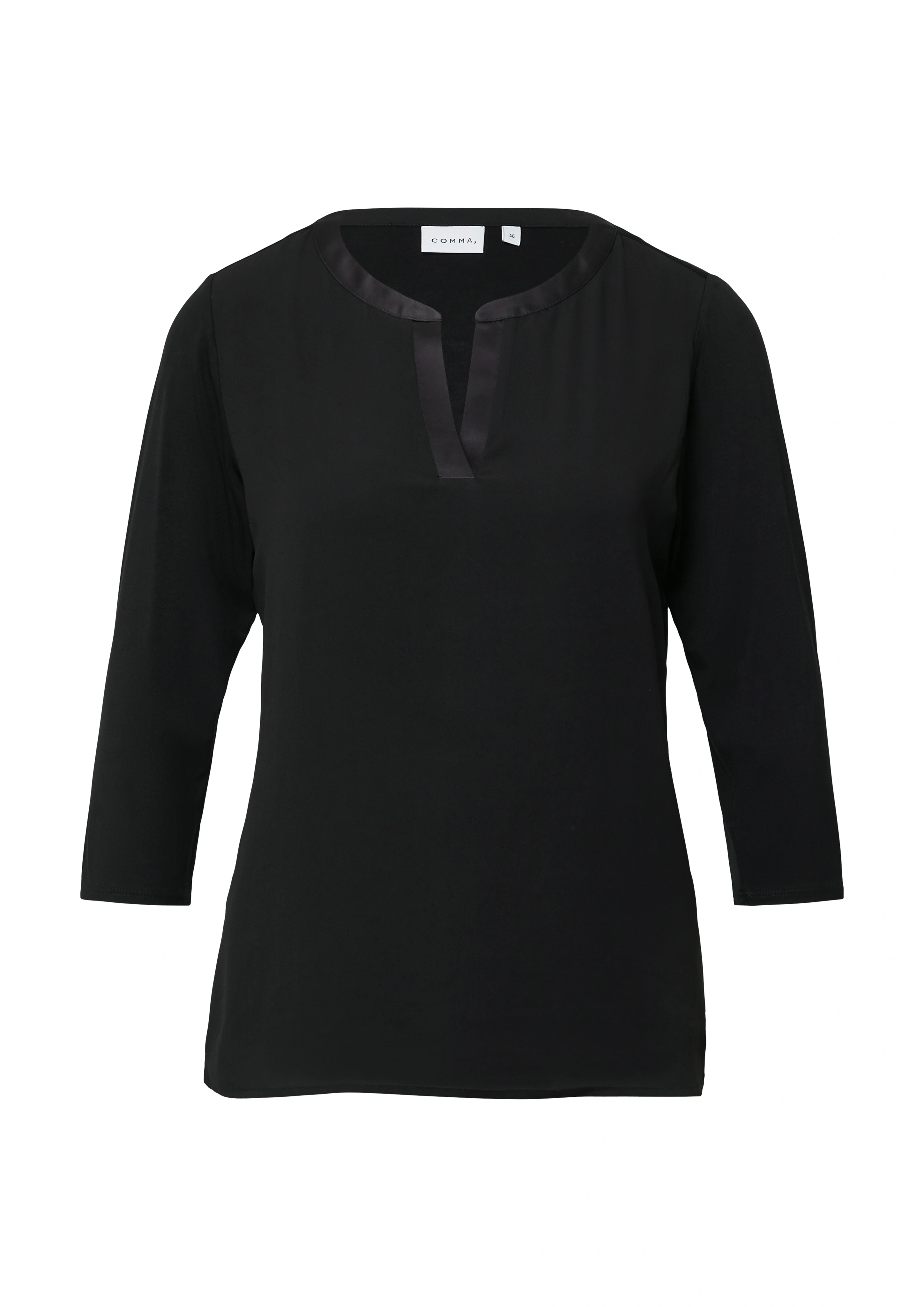 Comma 3/4-Arm-Shirt, mit Satin-Blende günstig online kaufen