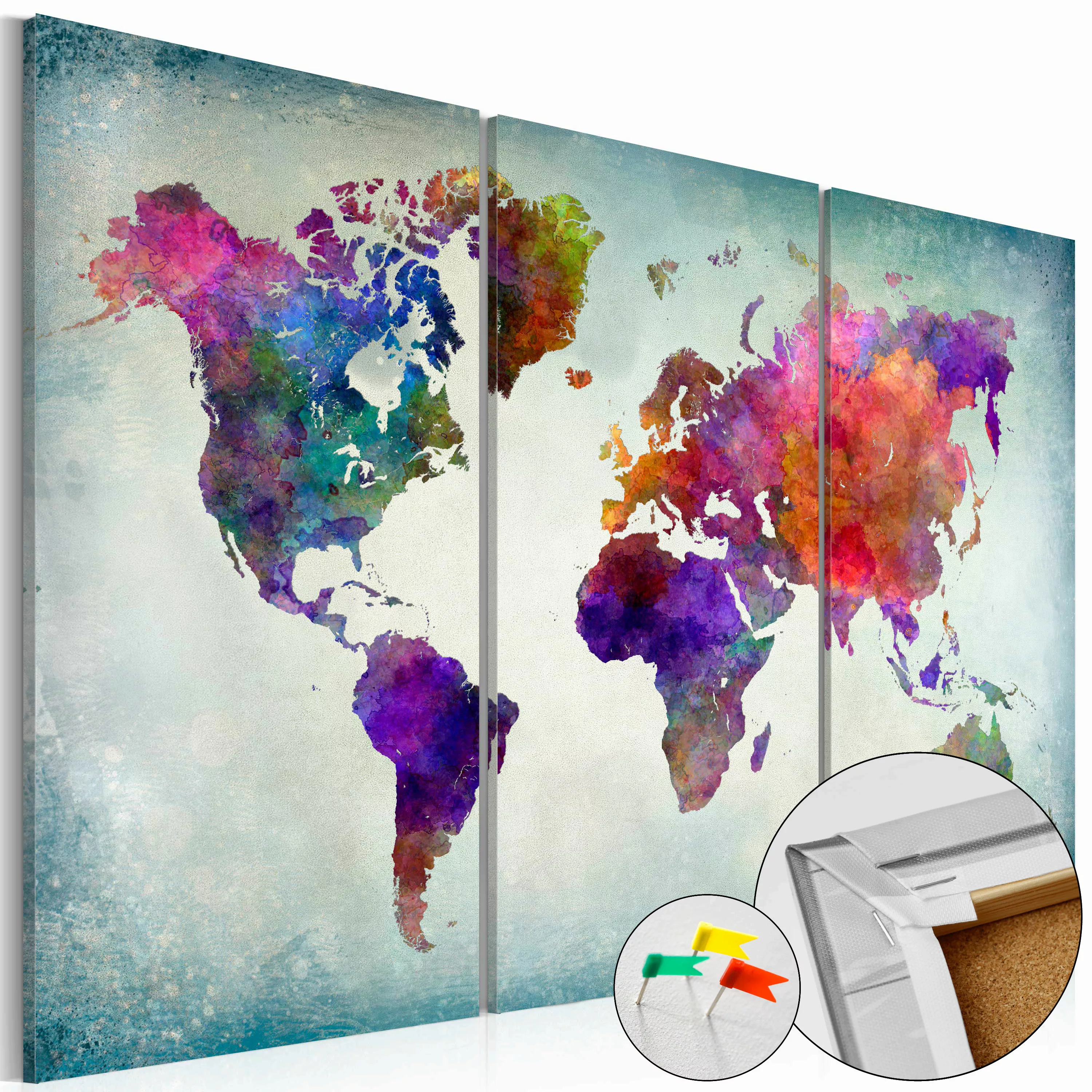 Korkbild - World In Colors [cork Map] günstig online kaufen
