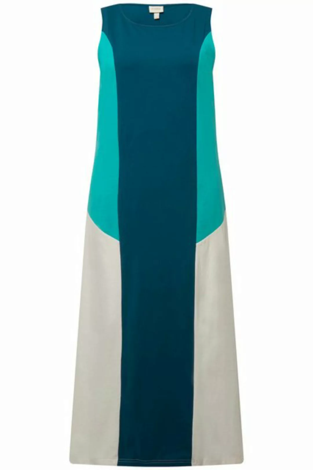 Ulla Popken Jerseykleid Midikleid Jersey Colorblocking A-Linie ärmellos günstig online kaufen