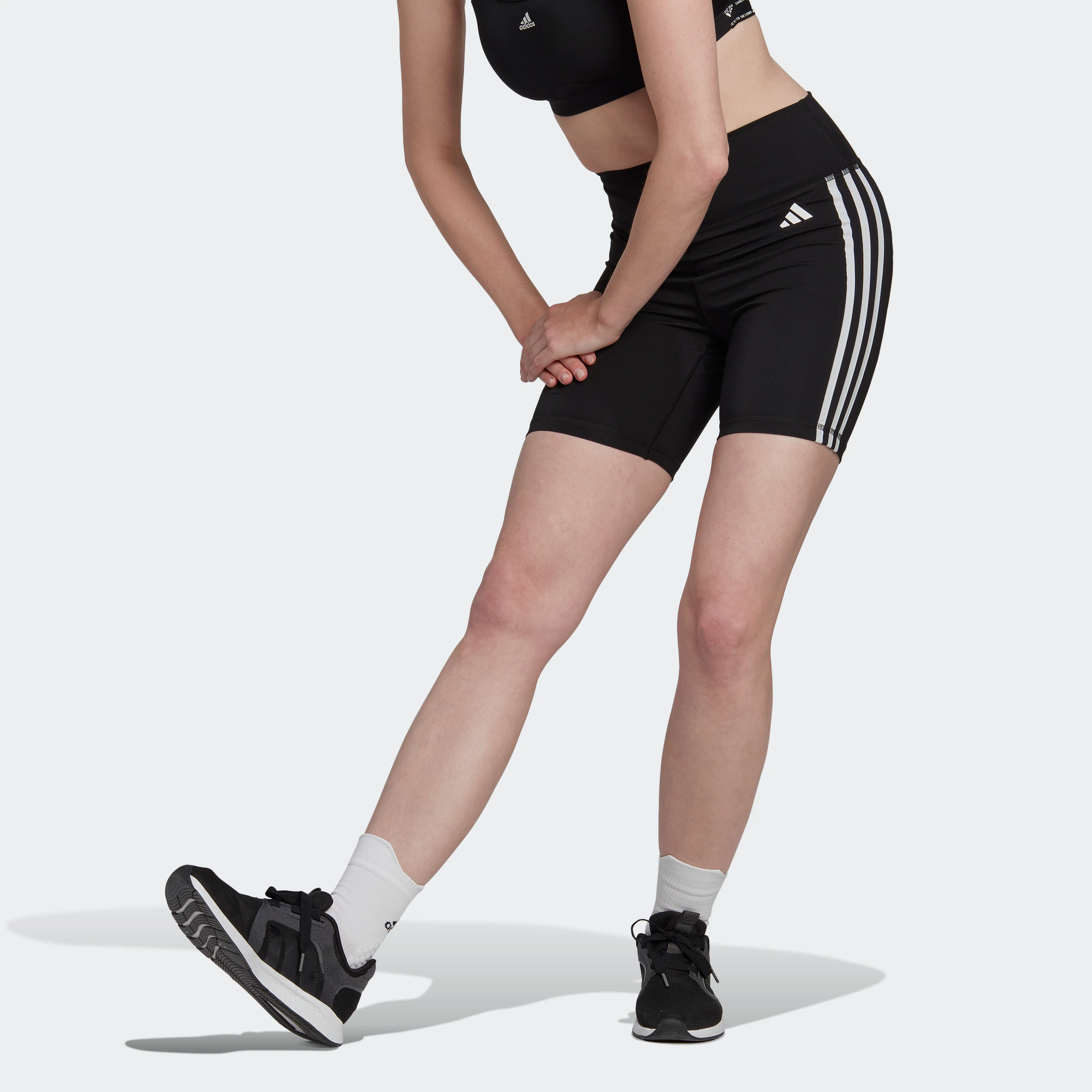 adidas Performance Shorts "TRAINING ESSENTIALS 3STREIFEN HIGHWAISTED KURZE" günstig online kaufen