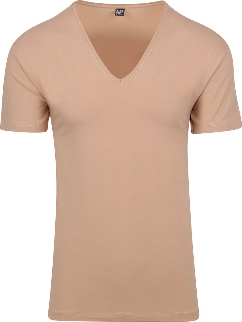 Alan Red Stretch V-Neck T-Shirt Beige 2er-Pack - Größe M günstig online kaufen