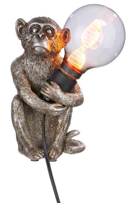 Tischleuchte Design Figur Monkey Silberfarben günstig online kaufen