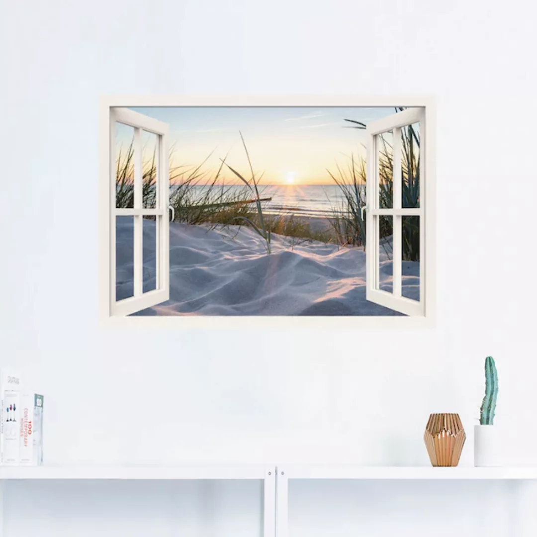 Artland Wandbild »Ostseestrand durchs Fenster«, Meer Bilder, (1 St.), als A günstig online kaufen