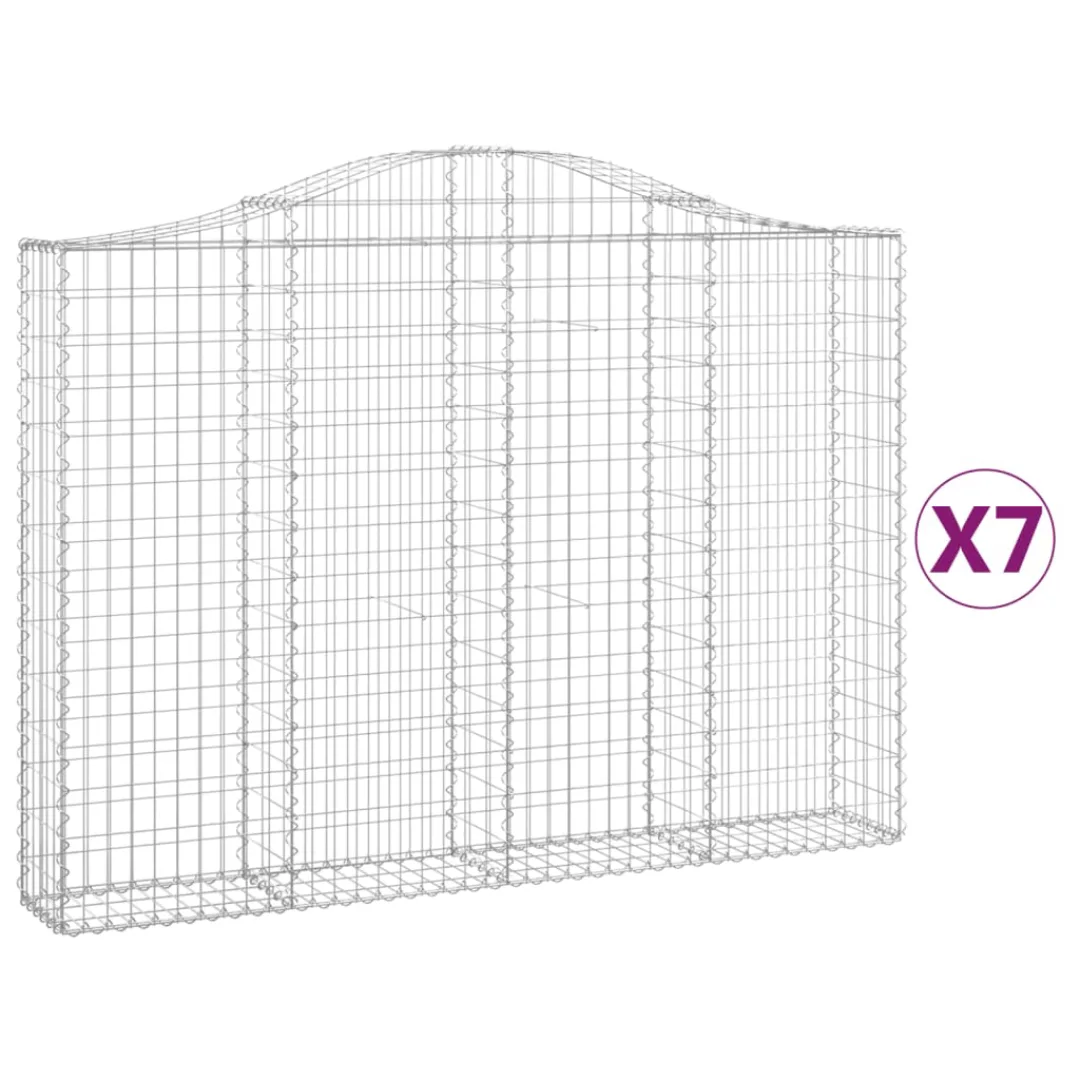 Vidaxl Gabionen Mit Hochbogen 7 Stk. 200x30x140/160cm Verzinktes Eisen günstig online kaufen