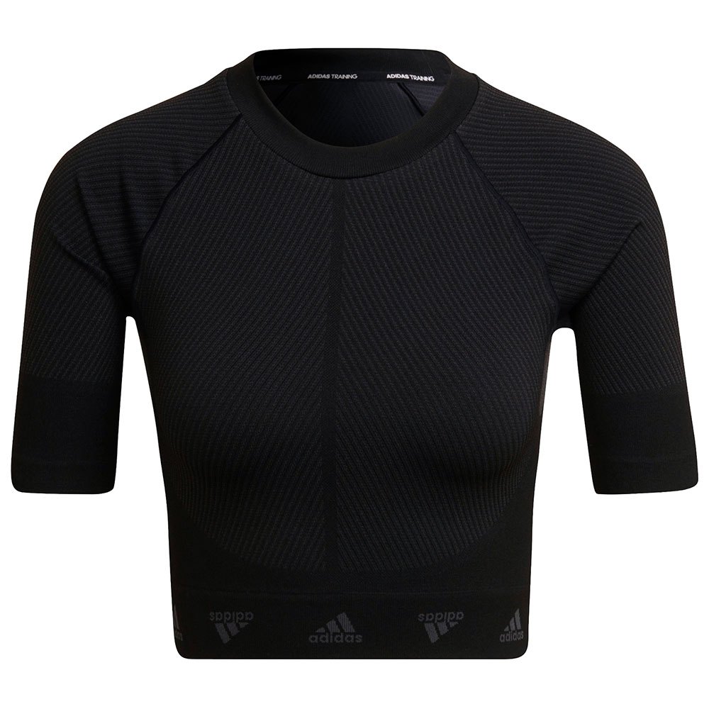 Adidas Aeroknit Kurzarm T-shirt XS Black / Grey Six / Black günstig online kaufen