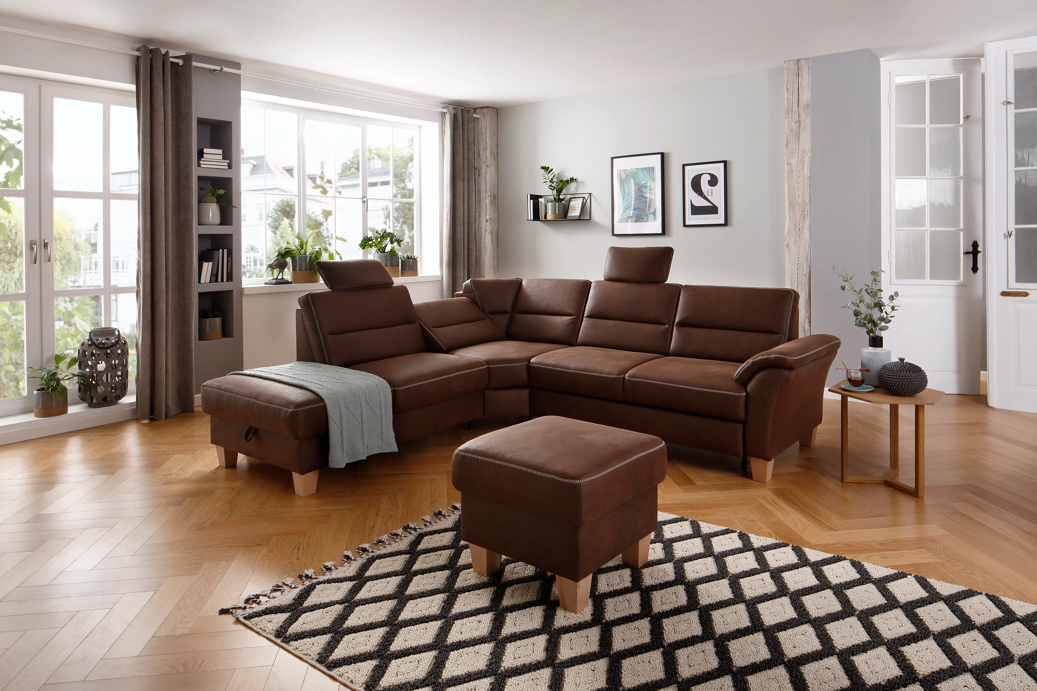 Home affaire Ecksofa Soleo L-Form, komfortabel durch Trapezecke mit Relaxfu günstig online kaufen