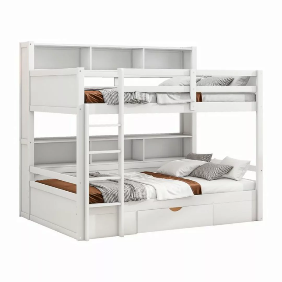 HAUSS SPOLE Etagenbett 90x200cm mit Schubladen, Staufächern und Sicherer Za günstig online kaufen