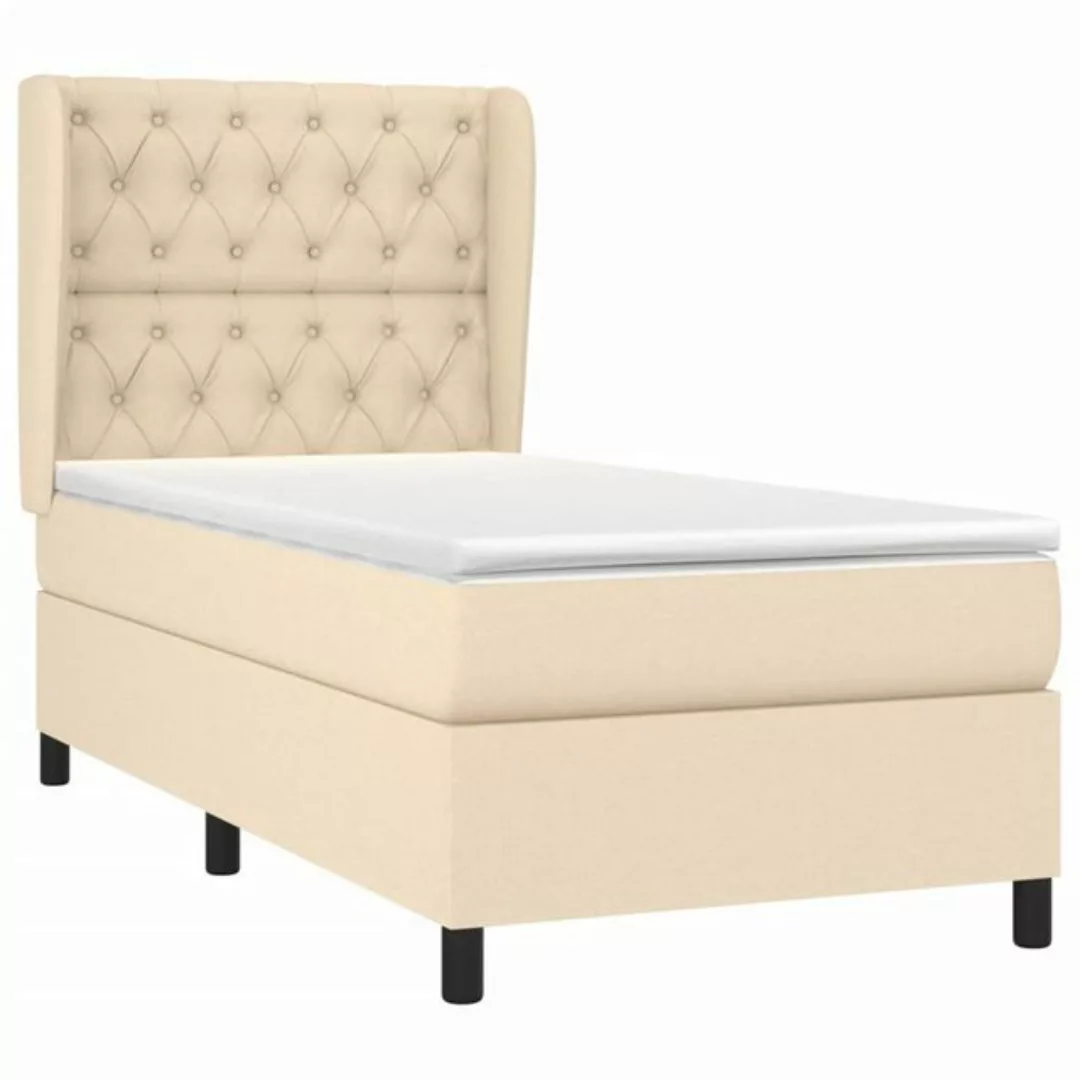 Vidaxl Boxspringbett Mit Matratze Creme 80x200 Cm Stoff günstig online kaufen