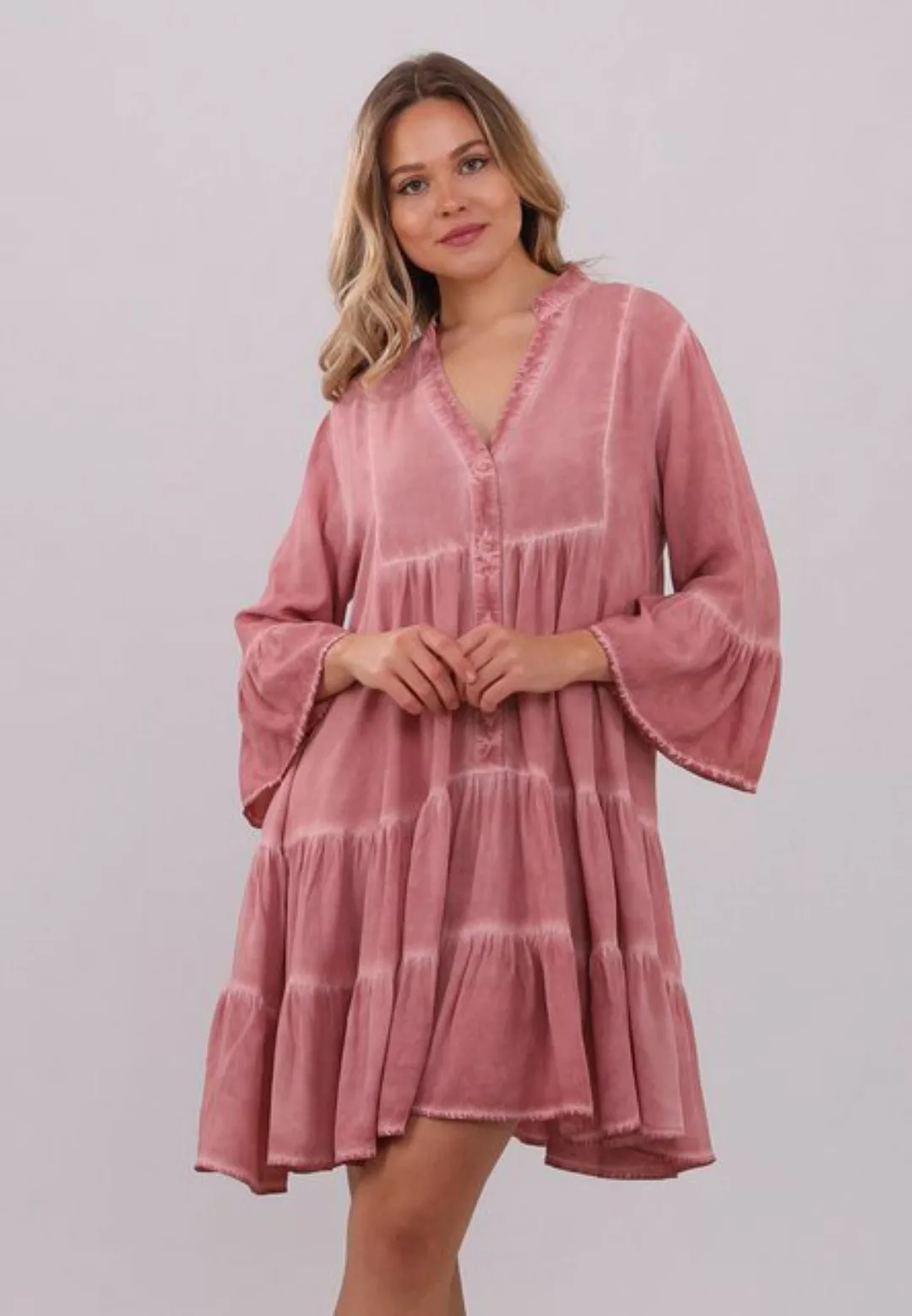 YC Fashion & Style Tunikakleid "Vintage Rosa Fließendes Tunikakleid aus 100 günstig online kaufen