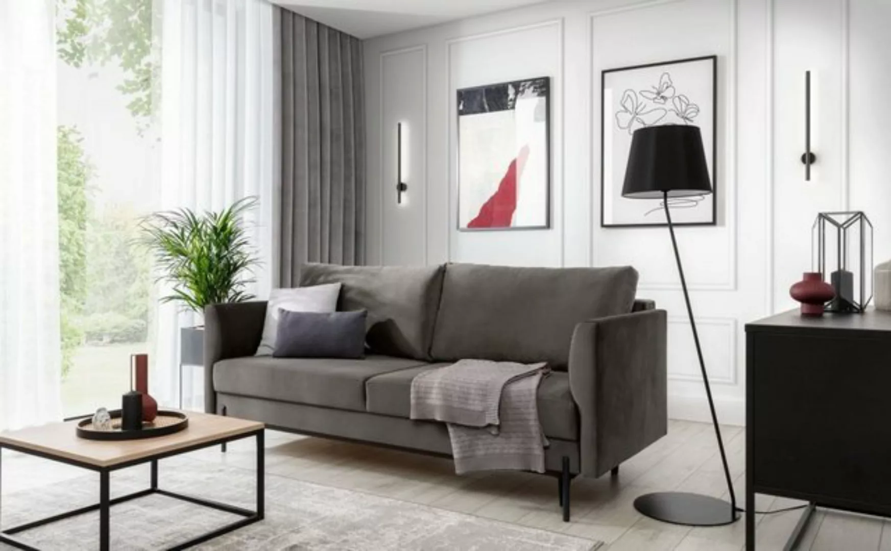 Luxusbetten24 Schlafsofa Designer Sofa Renila, mit Schlaffunktion und Staur günstig online kaufen