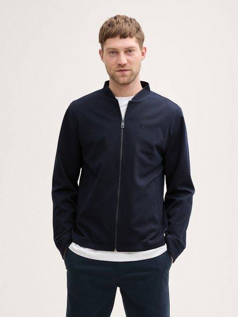 TOM TAILOR Sakko Piqué Blouson Jacke mit Bomberkragen günstig online kaufen