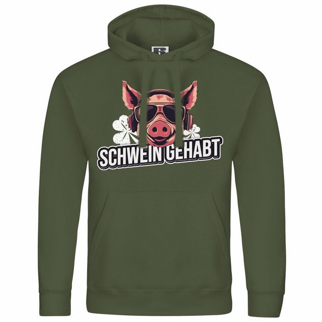 deinshirt Kapuzenpullover Herren Kapuzenpullover Schwein gehabt Mit Print M günstig online kaufen