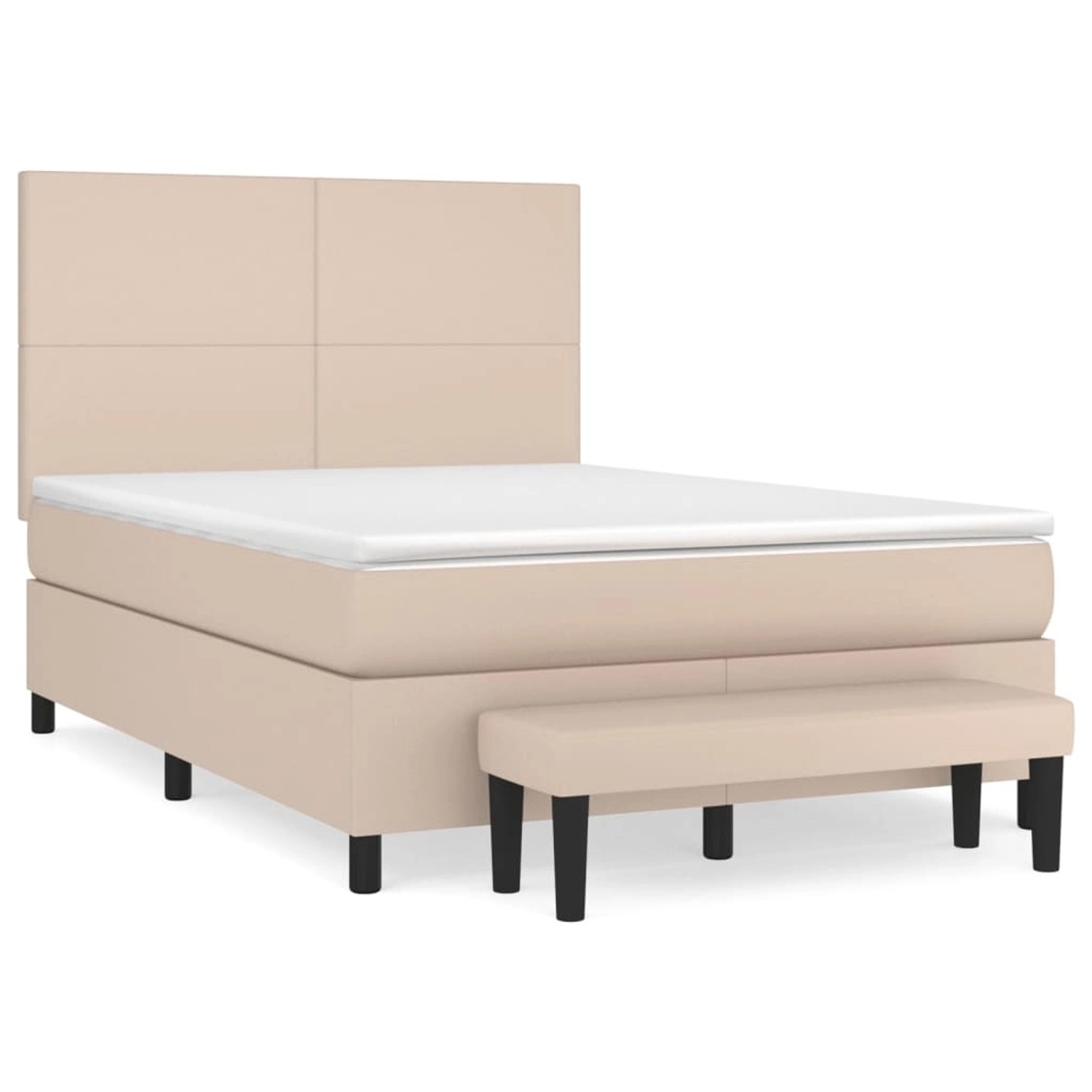 vidaXL Boxspringbett Matratze Cappuccino-Braun 140x190cm Kunstleder1466517 günstig online kaufen