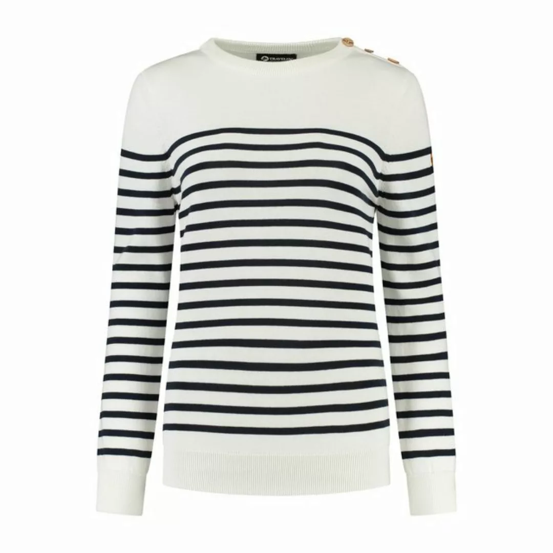 Travelin' Strickpullover Travelin' Jumper Vattern Lady White/Navy M günstig online kaufen