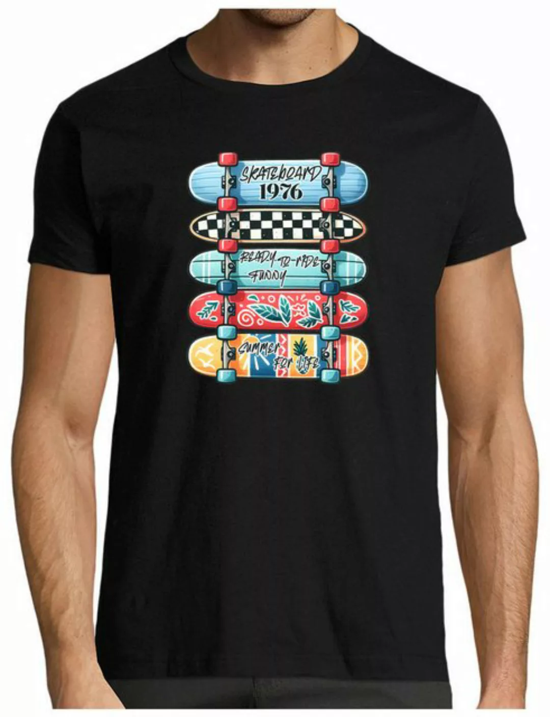 MyDesign24 T-Shirt Herren Skater Shirt „Skateboard 1976, Ready to Ride, Sum günstig online kaufen