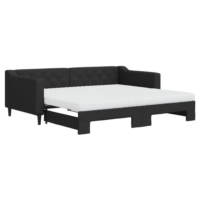 vidaXL Gästebett Gästebett Tagesbett Ausziehbar mit Matratzen Schwarz 90x19 günstig online kaufen