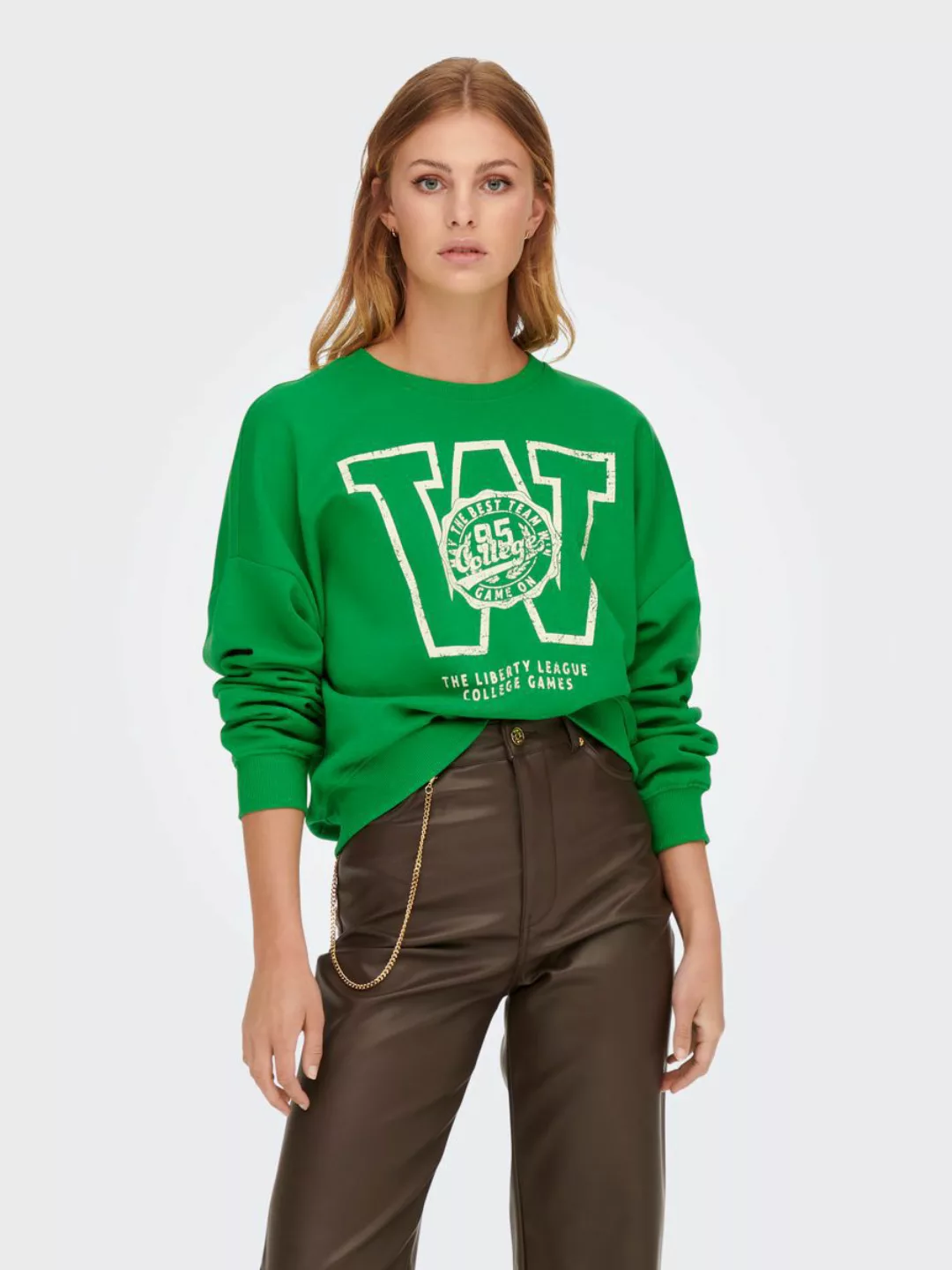 ONLY Print Sweatshirt Damen Violett günstig online kaufen