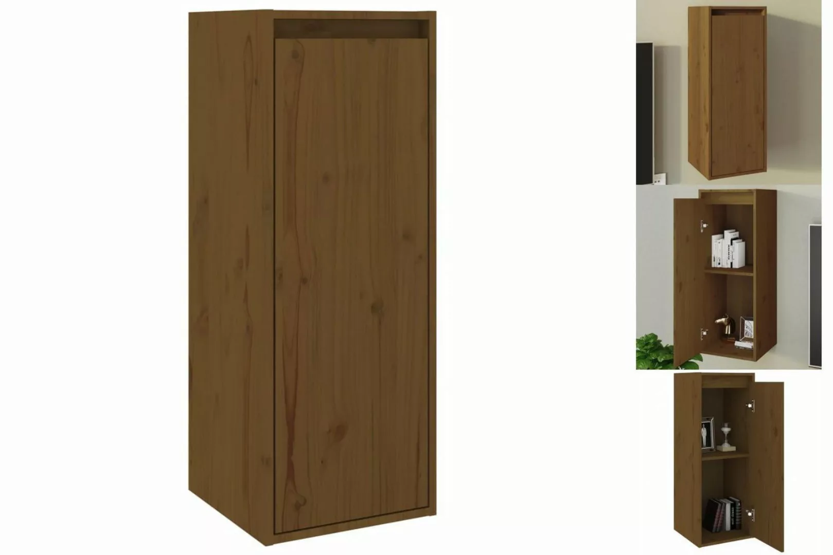 vidaXL Hängeschrank Hängeschrank Wandschrank Honigbraun 30x30x80 cm Massivh günstig online kaufen