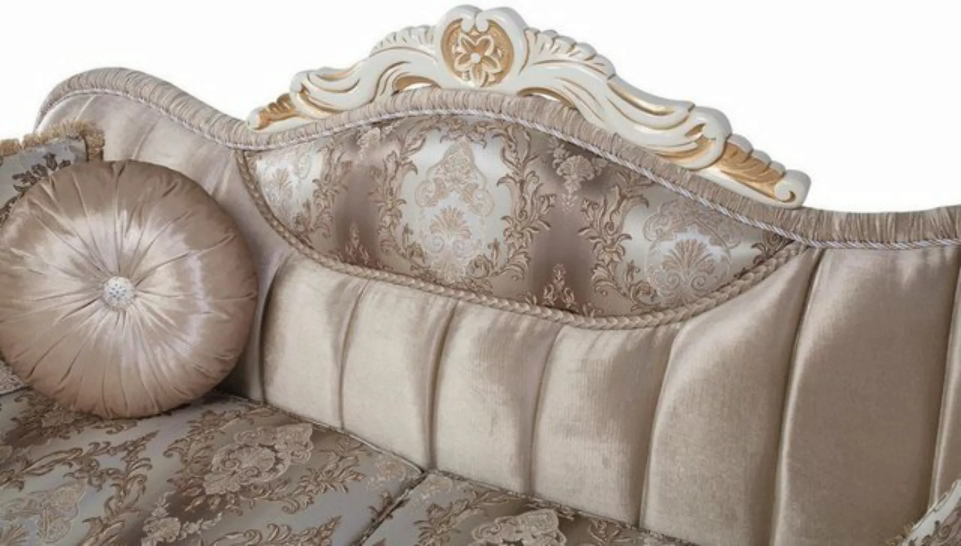 Casa Padrino Sofa Luxus Barock Sofa mit Kissen Beige / Weiß / Gold 237 x 90 günstig online kaufen