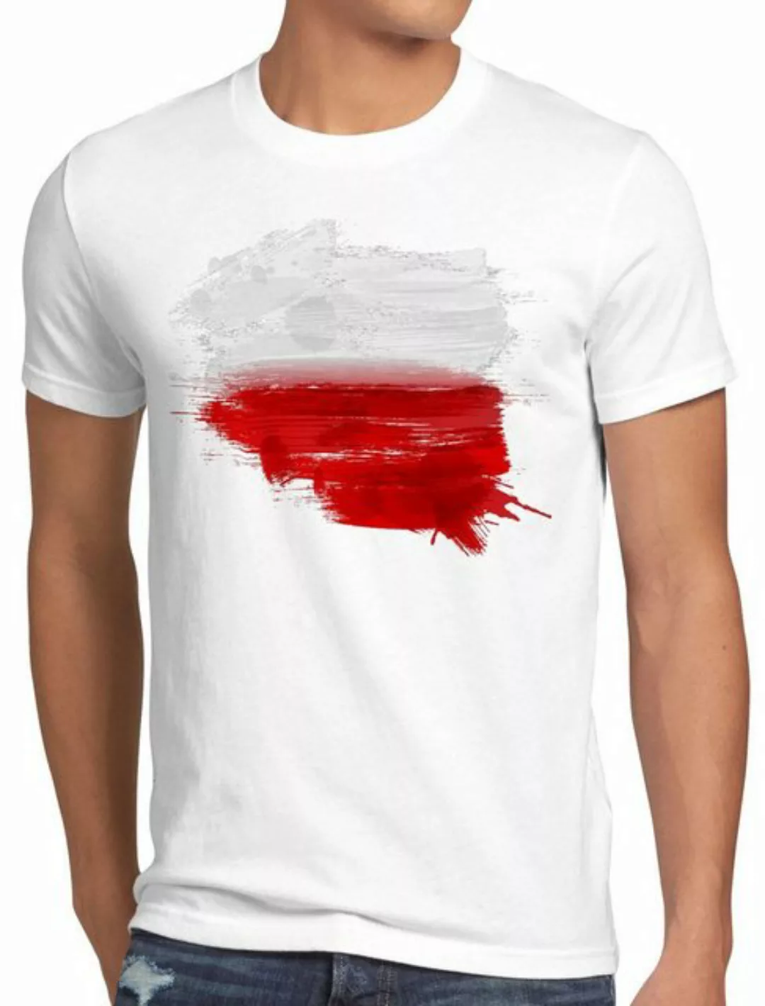 style3 Print-Shirt Herren T-Shirt Flagge Polen Fußball Sport Polska WM EM F günstig online kaufen
