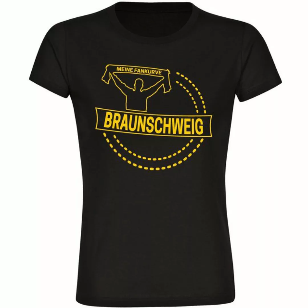 multifanshop T-Shirt Damen Braunschweig - Meine Fankurve - Frauen günstig online kaufen