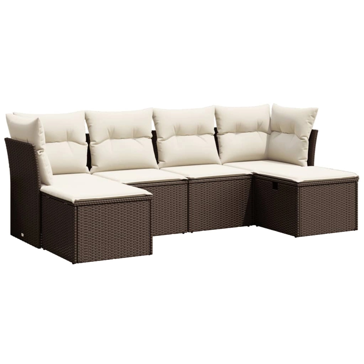 vidaXL 6-Tlg Garten-Sofagarnitur mit Kissen Braun Poly Rattan 3263239 günstig online kaufen