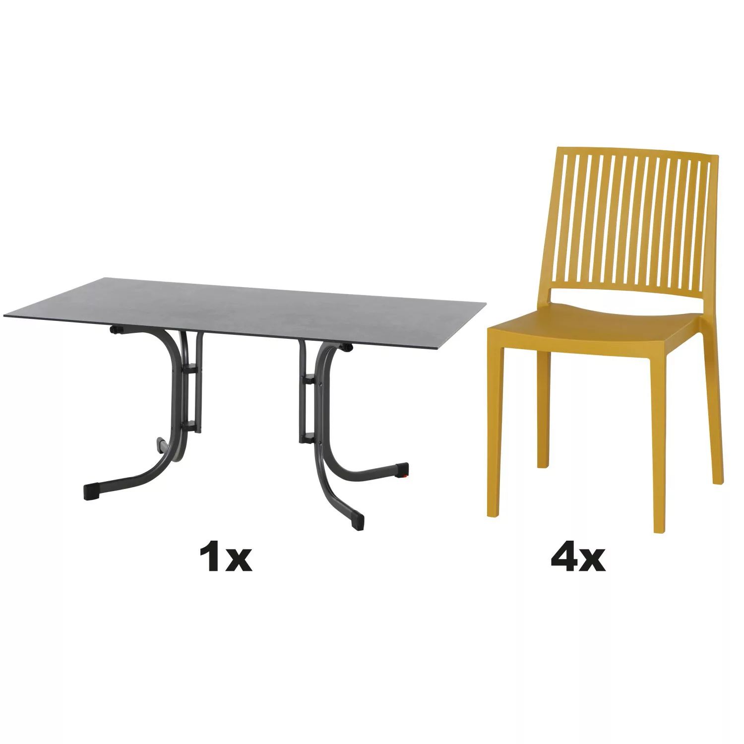 Siena Garden Gartenmöbel Set Lane 5-teilig 4 Stühle und 1 Tisch 160 cm Must günstig online kaufen