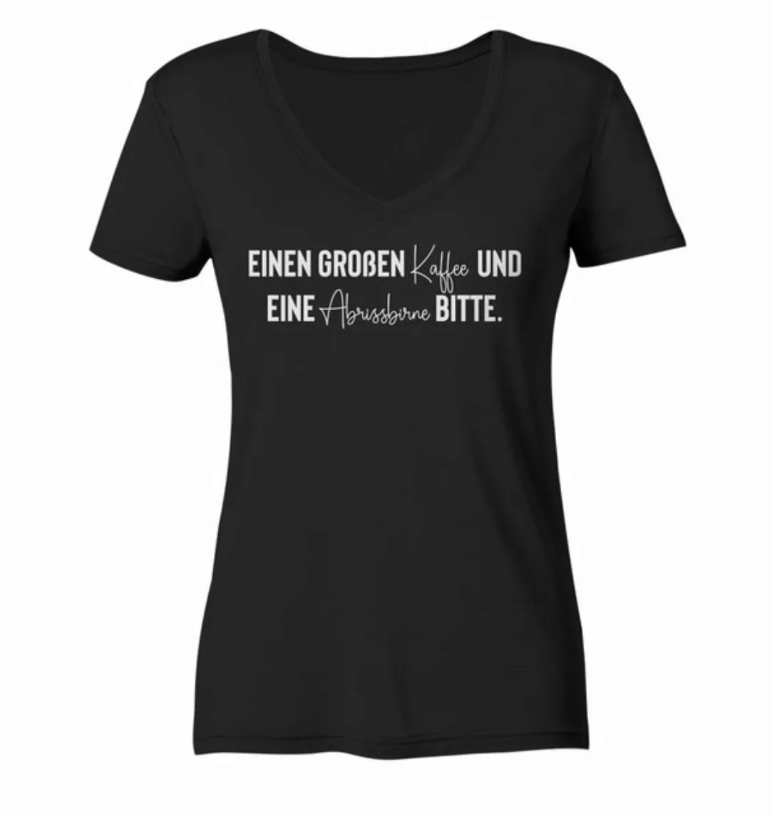 RABUMSEL V-Shirt Einen großen Kaffee und eine Abrissbirne bitte - Frauen V- günstig online kaufen