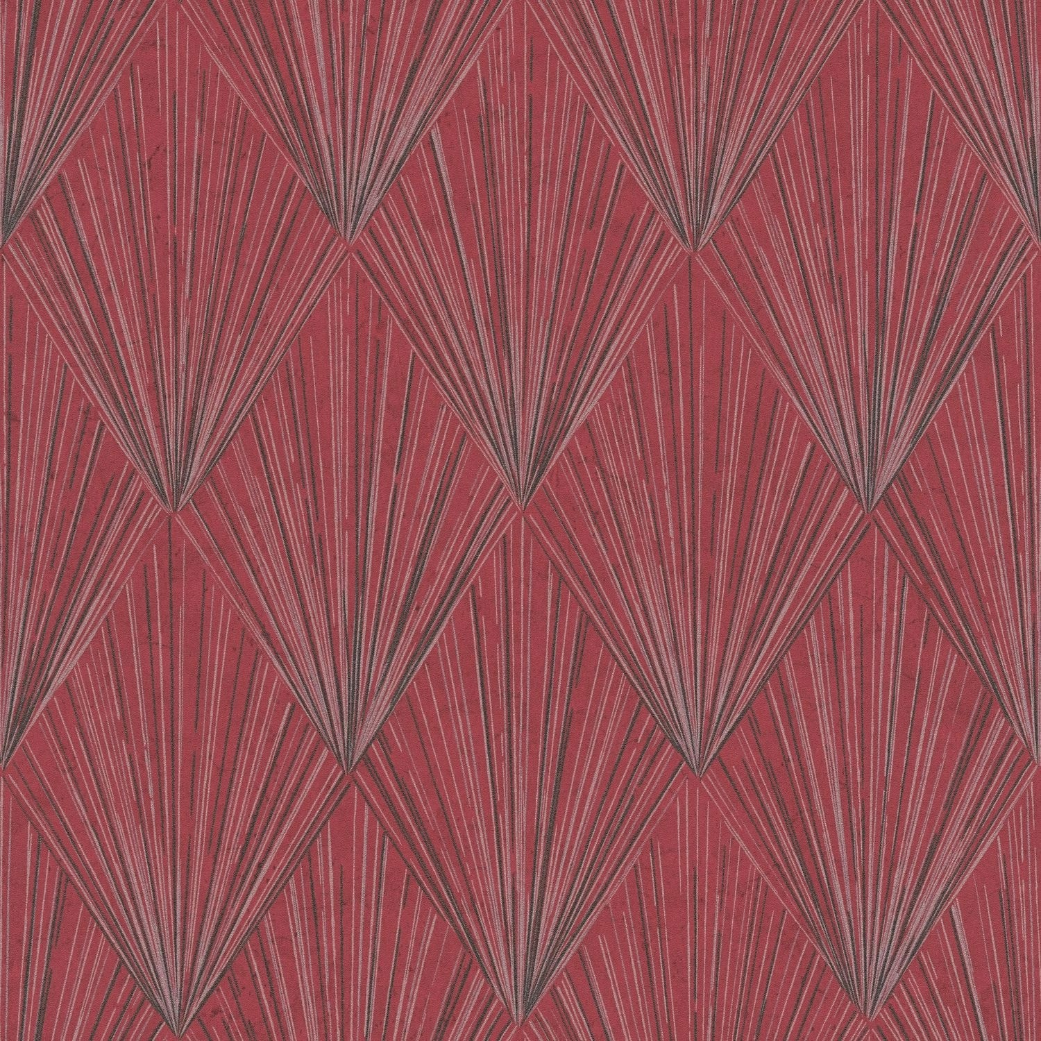 PROFHOME 378642-GU Grafik Tapete Geometrisch Matt Rot Schwarz Grau 0,53 m x günstig online kaufen