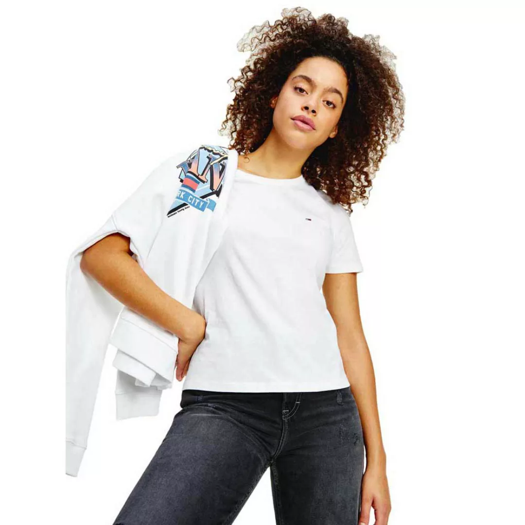 Tommy Jeans Soft Organic Slim Fit Kurzärmeliges T-shirt XS White günstig online kaufen