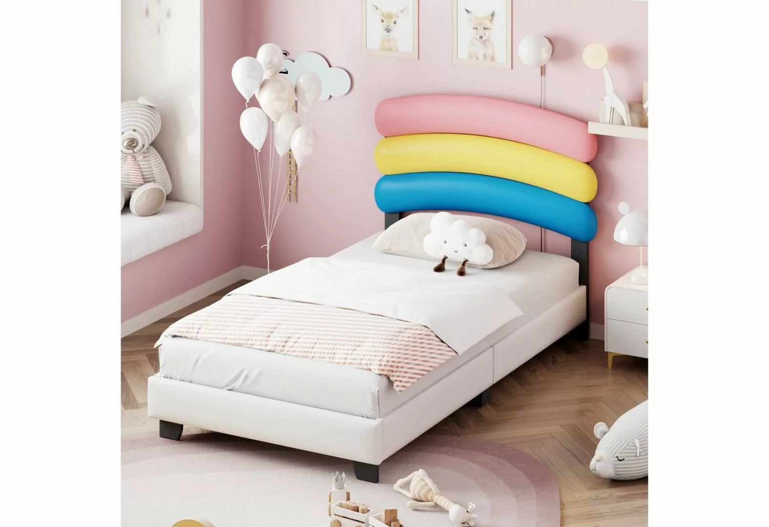 REDOM Kinderbett Bett Polsterbett Gästebett (90*200cm, mit Lattenrost, Rege günstig online kaufen