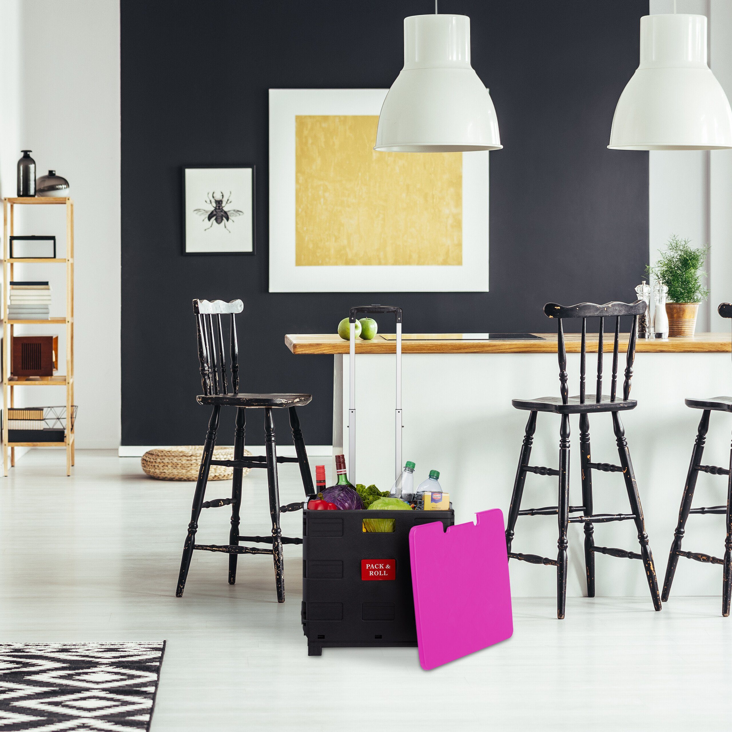 relaxdays Einkaufstrolley Klappbarer Einkaufstrolley mit Deckel, günstig online kaufen