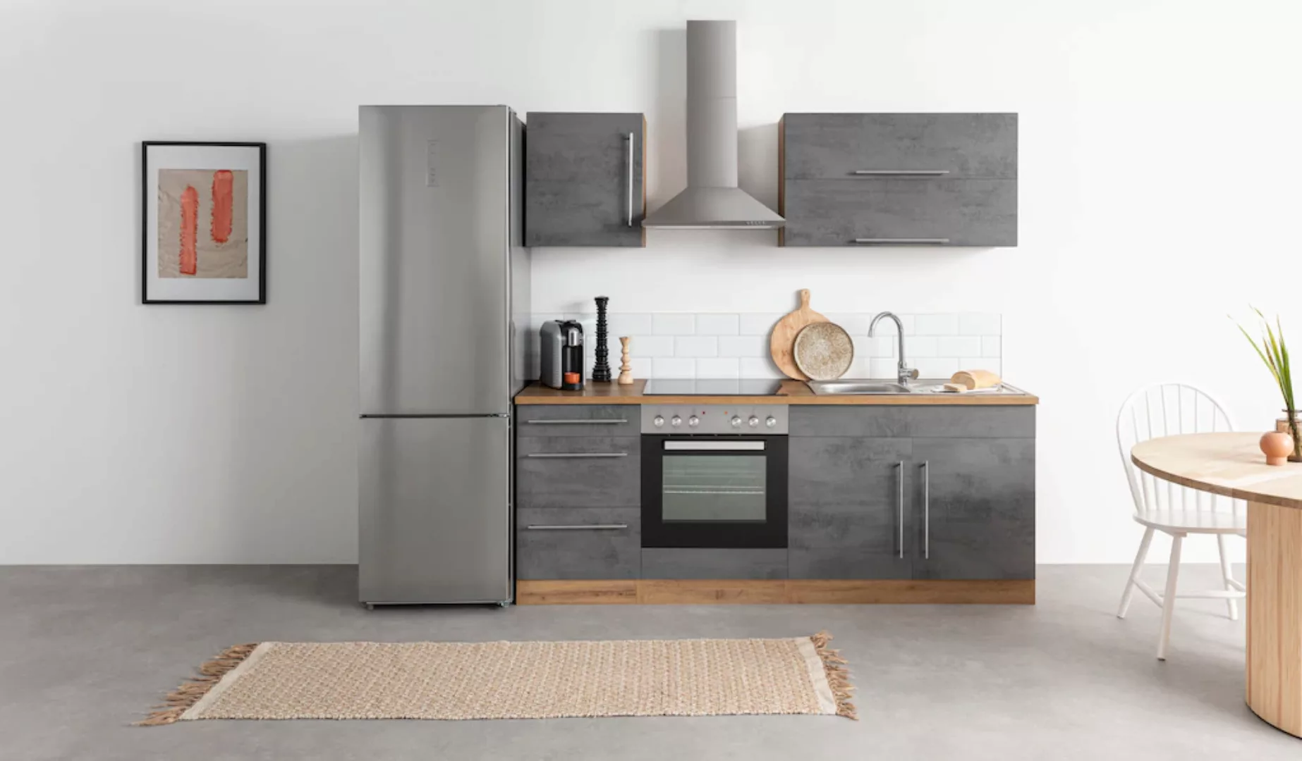 Kochstation Küchenzeile "KS-Samos", ohne E-Geräte, Breite 210 cm günstig online kaufen