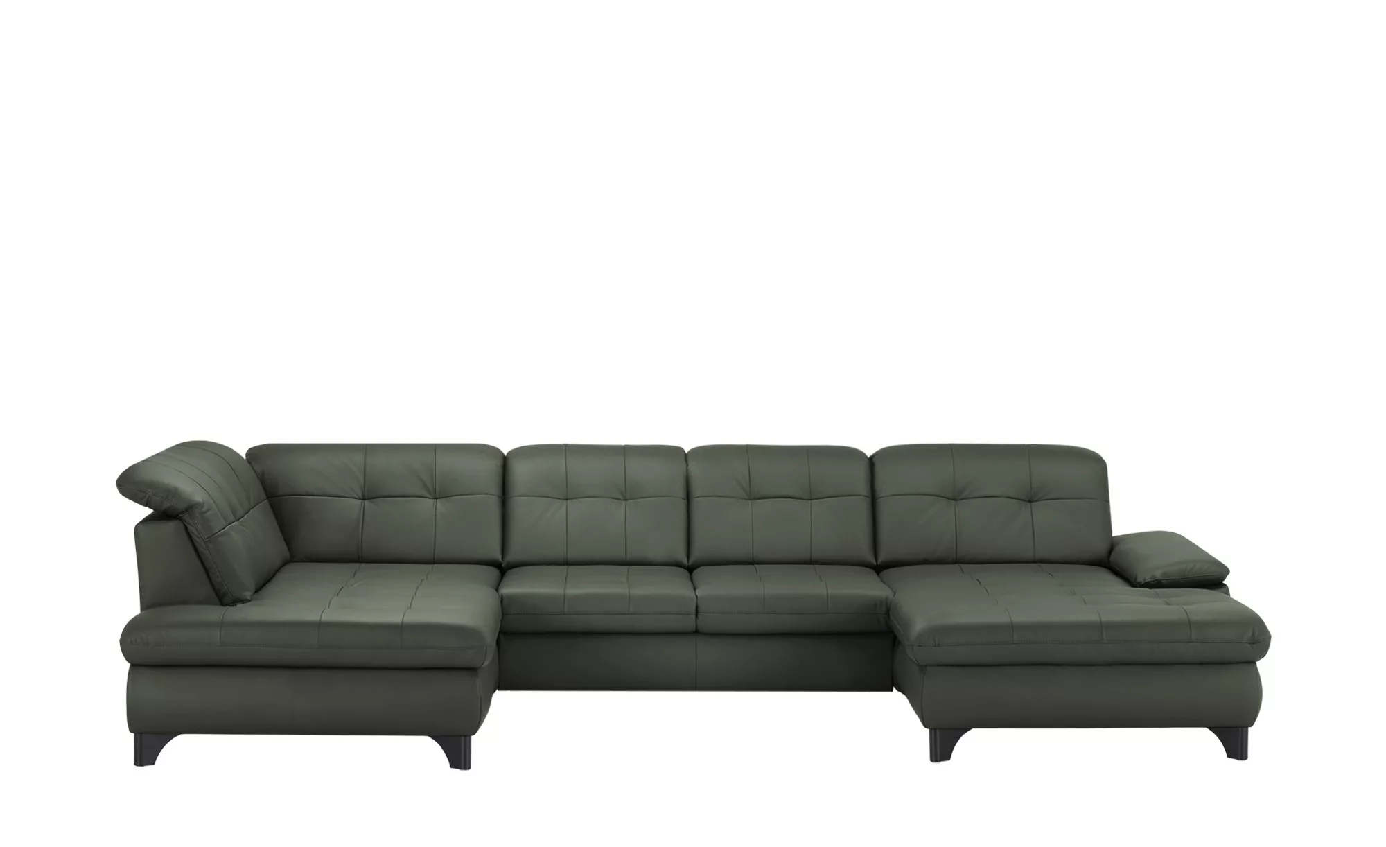 meinSofa Wohnlandschaft Leder  Jona - grün - 85 cm - Polstermöbel > Sofas > günstig online kaufen