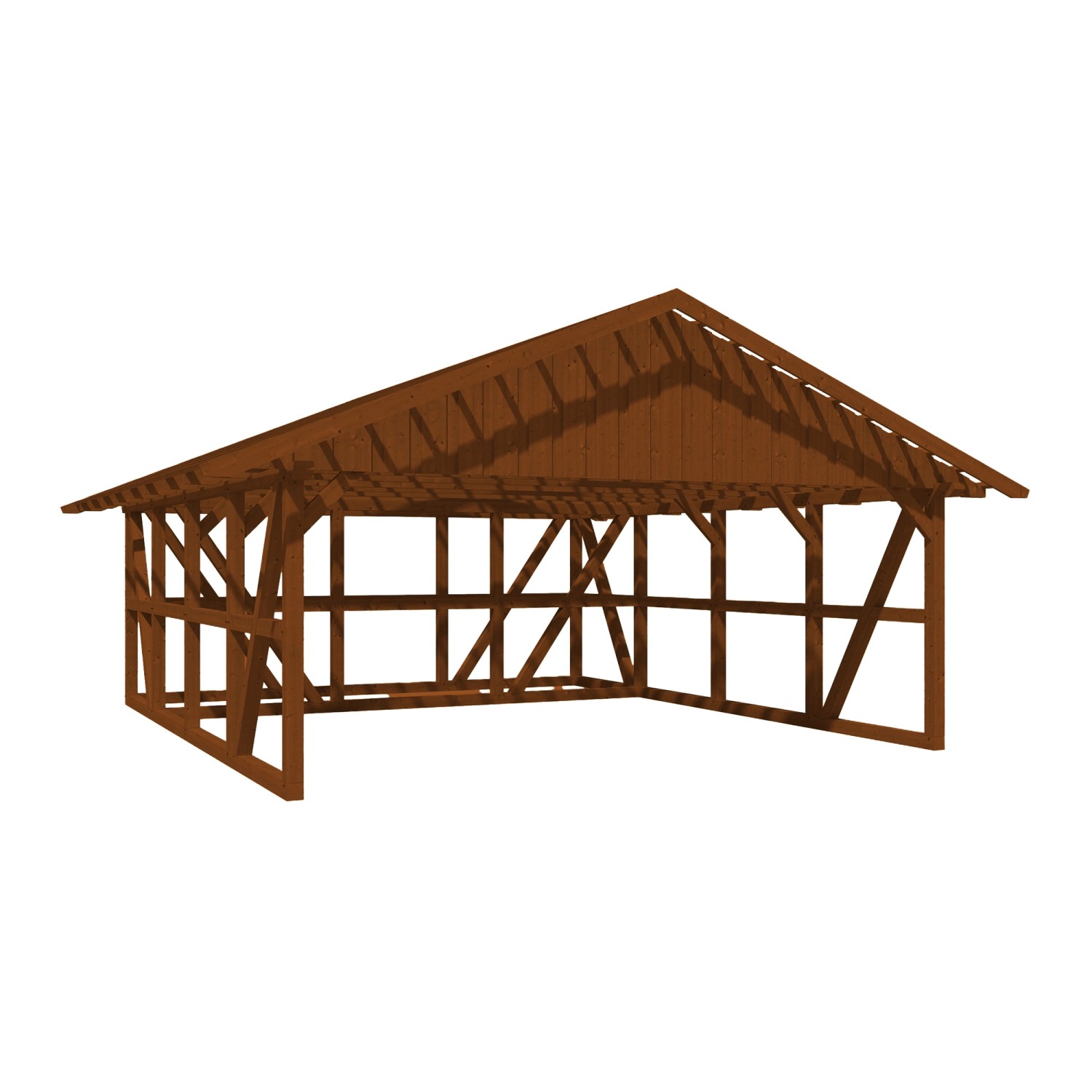 Skan Holz Carport Schwarzwald m. Dachlattung u. Abstellr. C 684 x 772 cm Nu günstig online kaufen