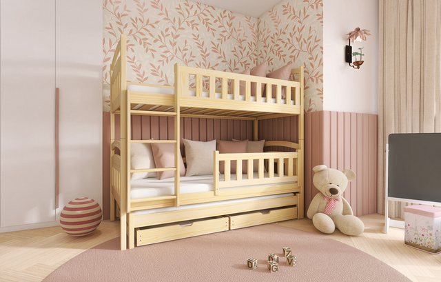thematys Hochbett Etagenbett Stockbett Kinderbett 90x200 cm für 2 oder 3 Ki günstig online kaufen