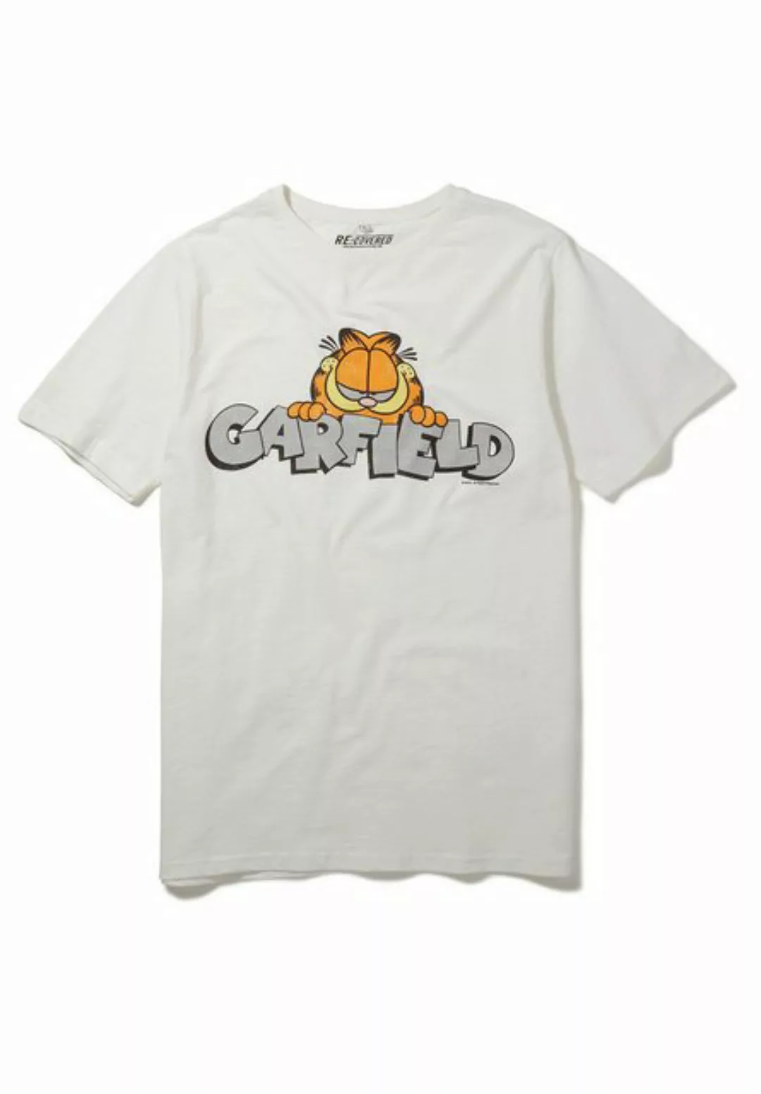 Recovered T-Shirt Garfield Vintage Peeking Logo Ecru GOTS zertifizierte Bio günstig online kaufen