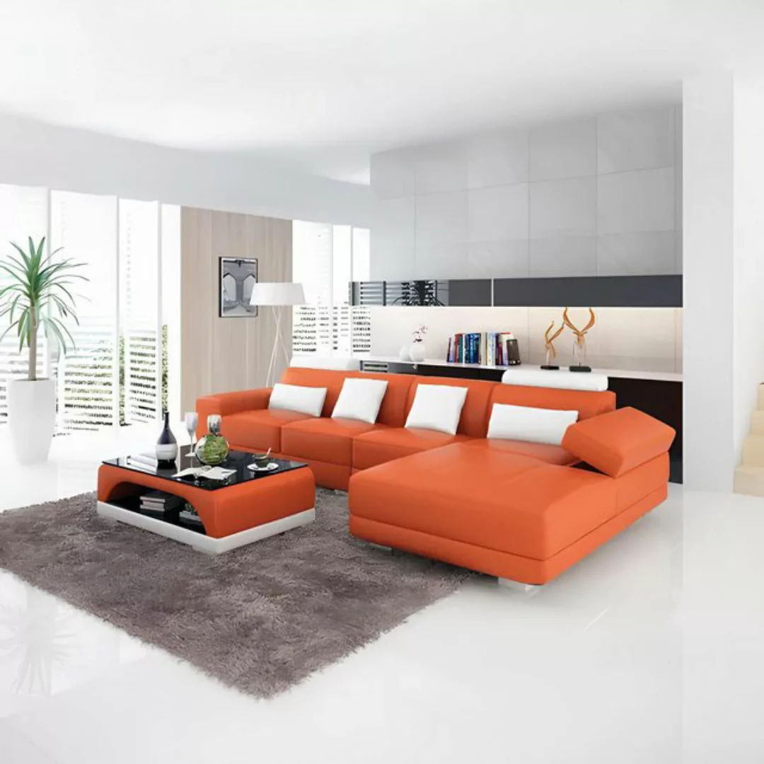 Xlmoebel Ecksofa Moderne Designer-Ledercouch in L-Form, Hergestellt in Euro günstig online kaufen