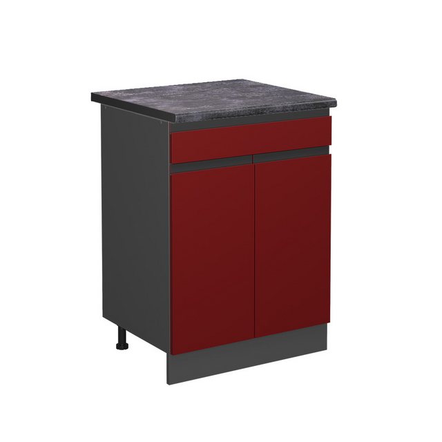 Vicco Unterschrank R-Line, Rot/Anthrazit, 60 cm, AP Anthrazit günstig online kaufen