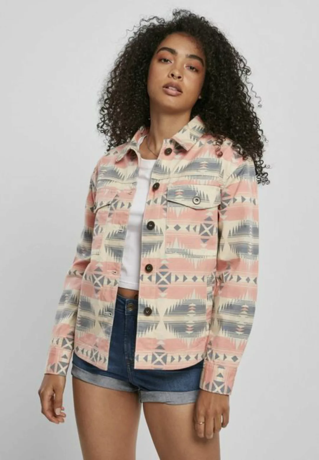 URBAN CLASSICS Outdoorjacke Damen Ladies Inka Oversized Shirt Jacket (1-St) günstig online kaufen