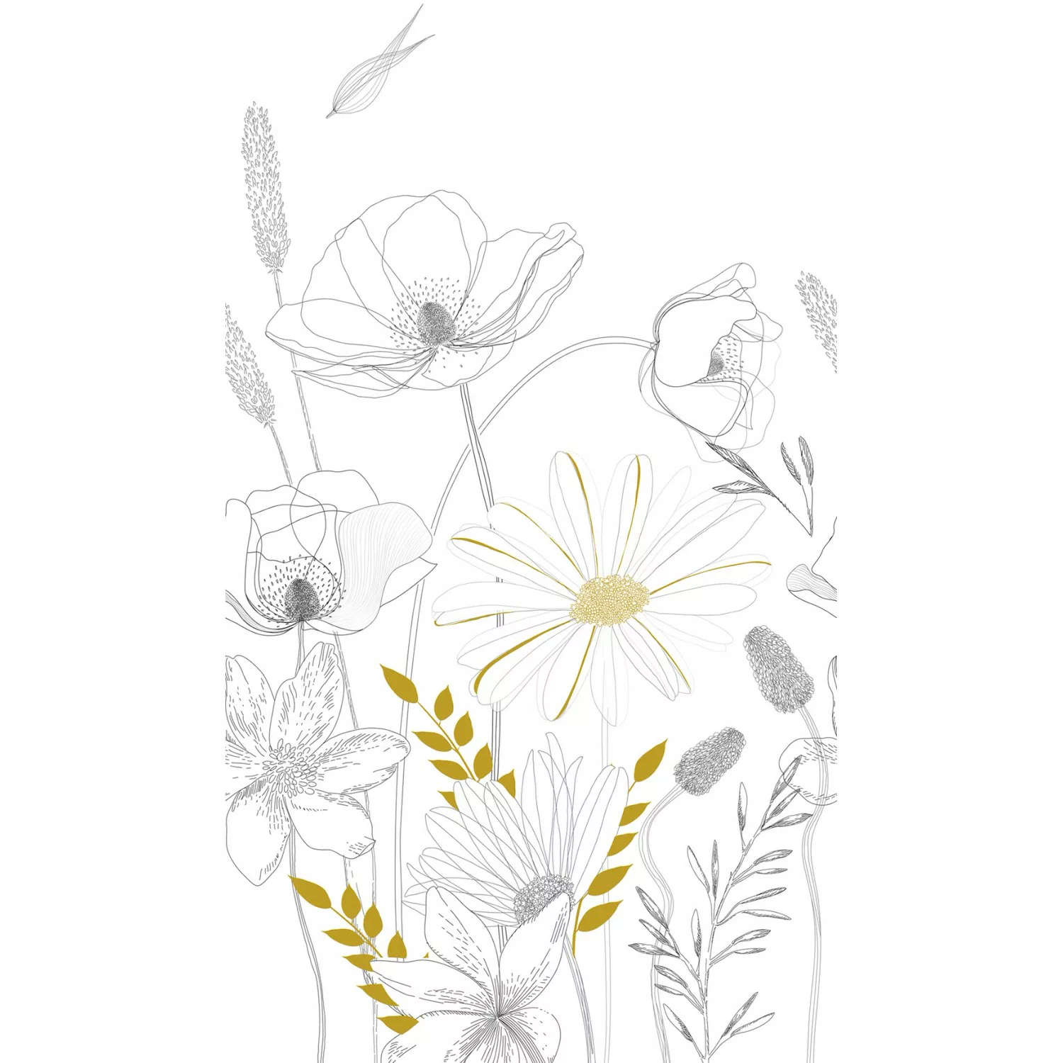AS-Creation Fototapete Vlies Blumen Weiß-Grau günstig online kaufen