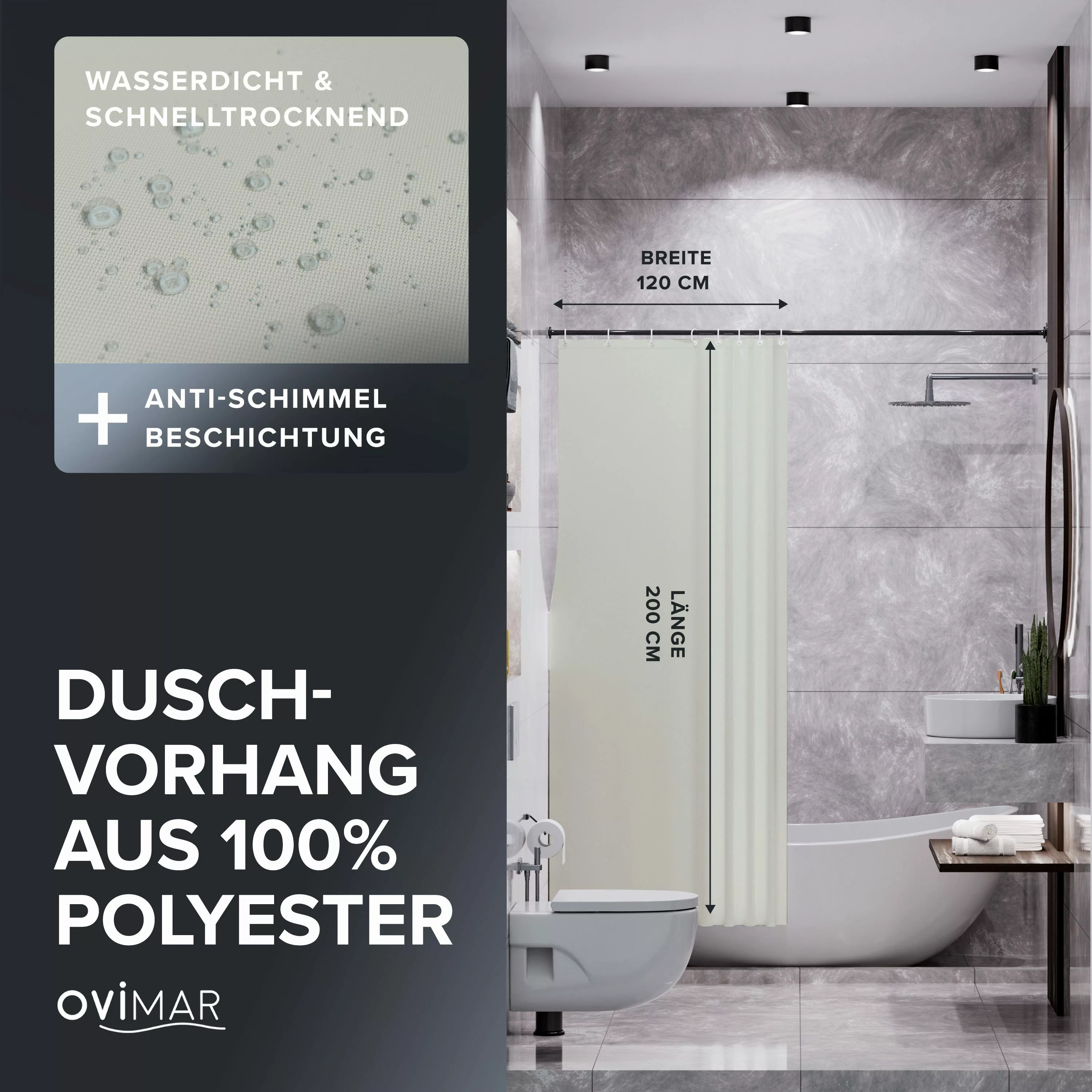 ovimar Duschvorhang Breite 120.00 cm (1-tlg), günstig online kaufen