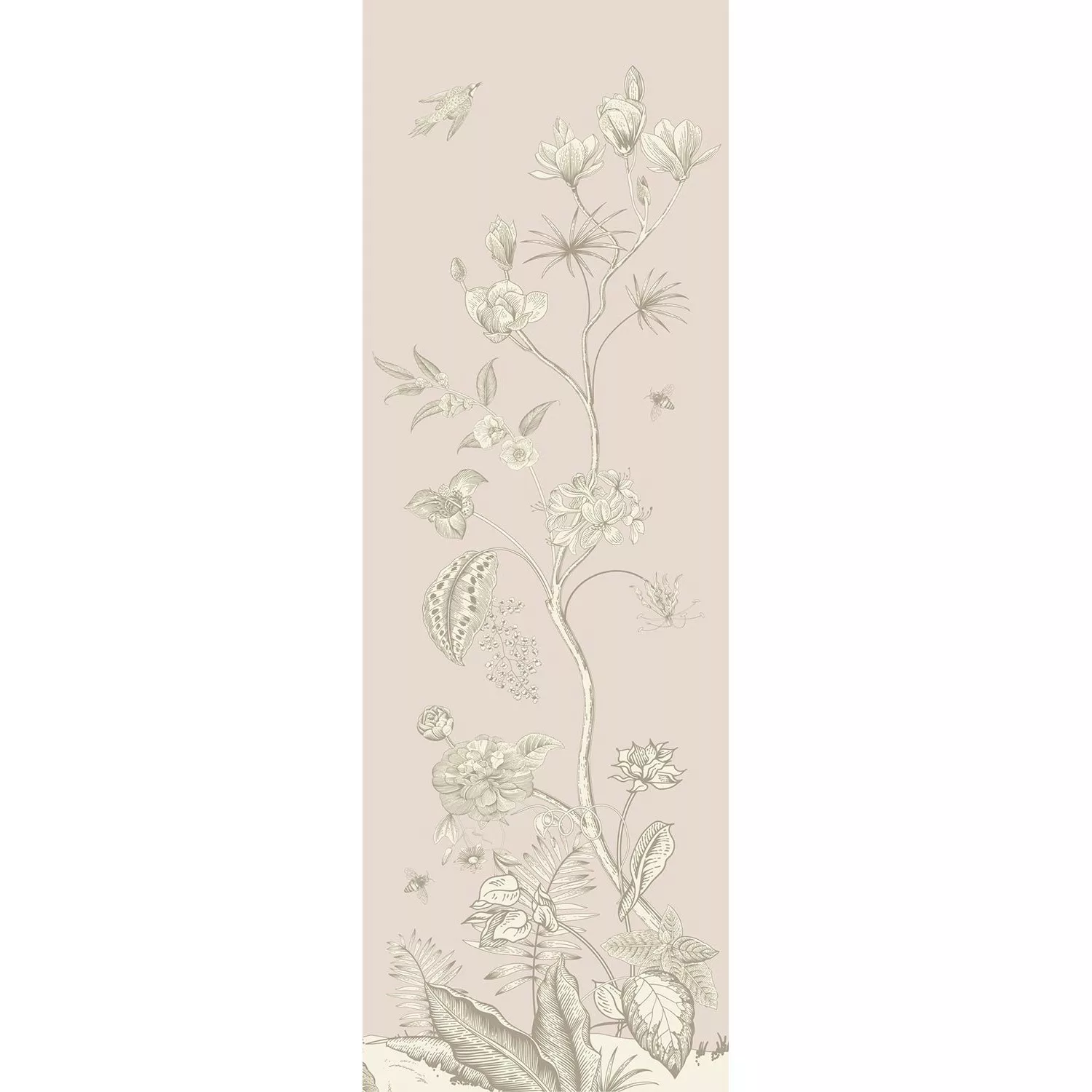 Sanders & Sanders Poster Blumenmuster Beige 2,7 x 0,9 m 601261 günstig online kaufen